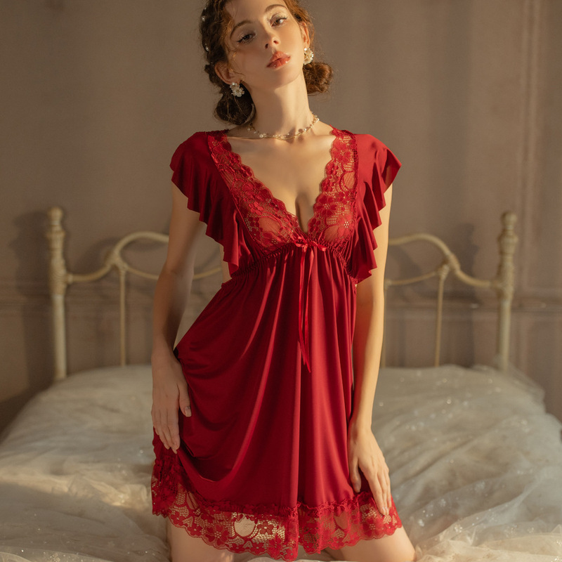 Sexy Lingerie Sheer See-Through Mature Women's Erotic Lingerie A8 Provocative No-Take-Off Forbidden Desire Teasing Sleepwear Set