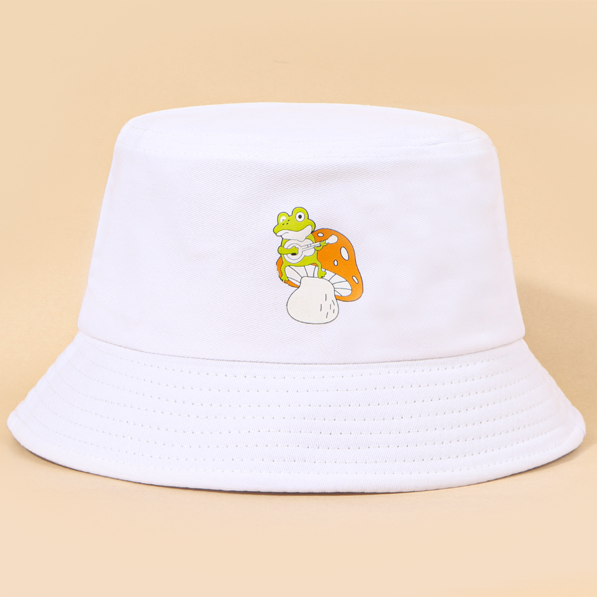 Sombrero tipo pescador versátil para parejas, modelo 2022, con diseño de rana y hongo, protección solar, ala ancha.