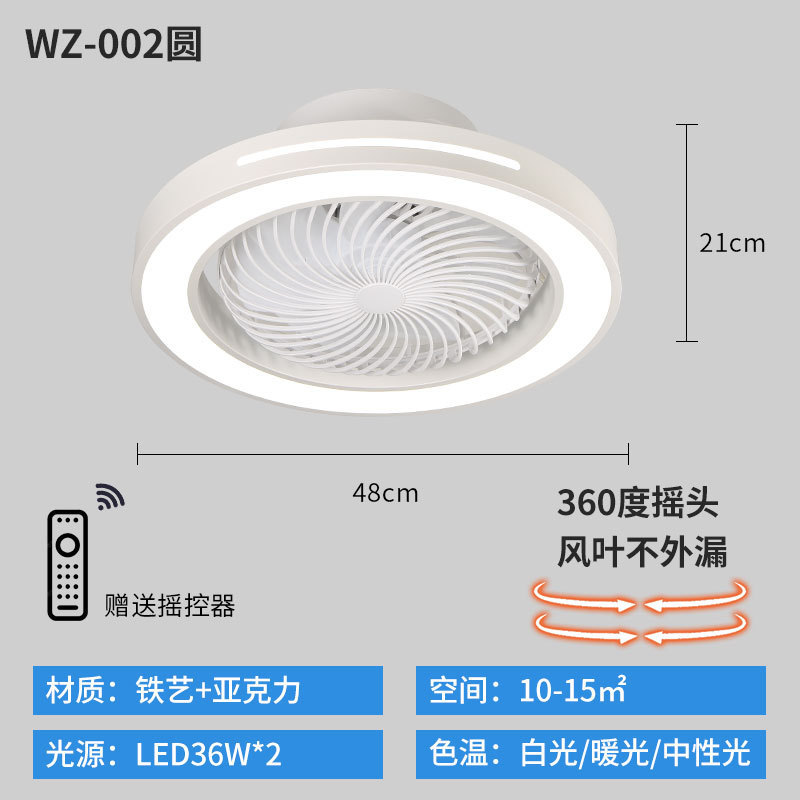 Lámpara de Ventilador de Techo de Plástico ABS, Oscilante, con Control Remoto, para Dormitorio y Estudio