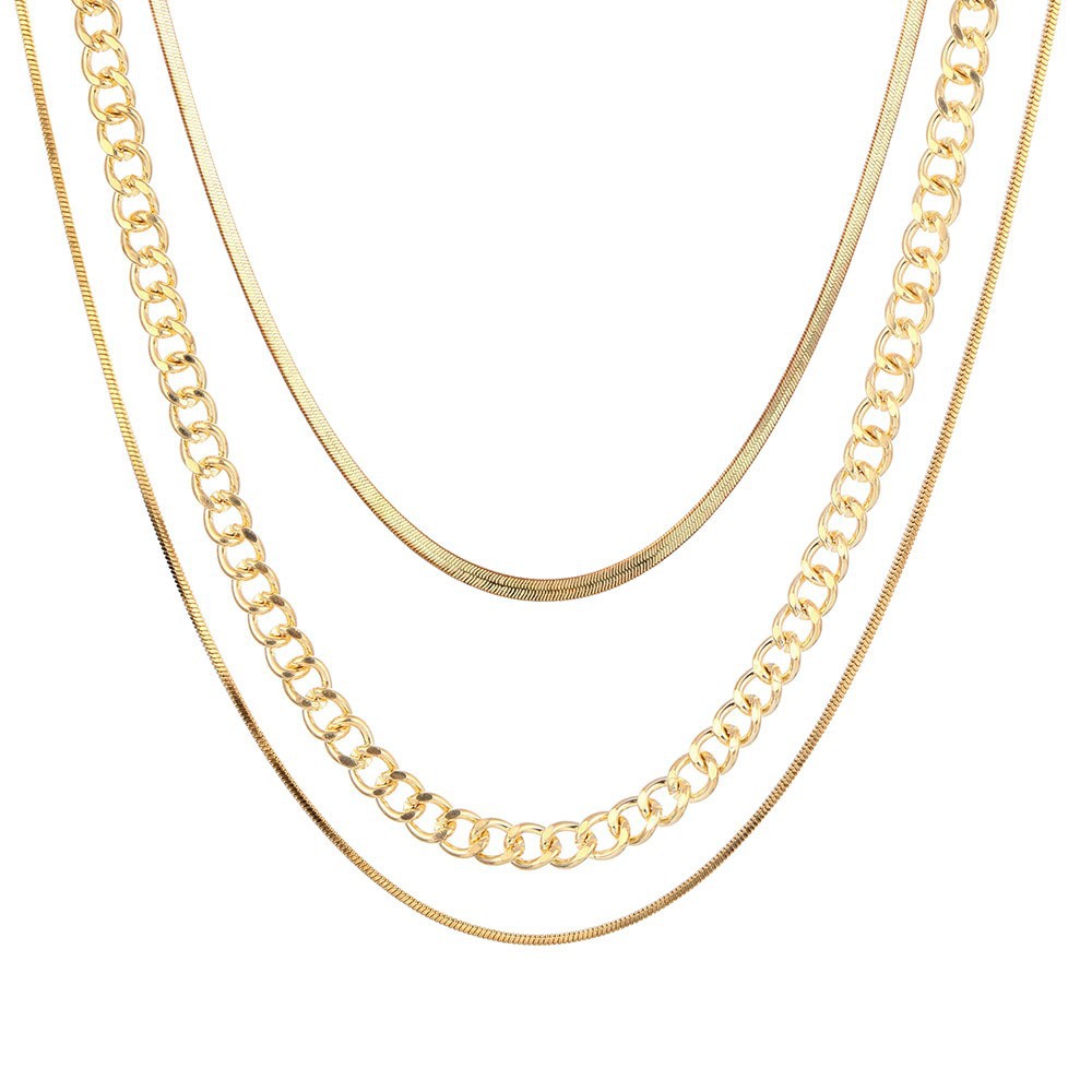 Collier à maillons en os de serpent superposés, style européen et américain, haut de gamme, luxe léger, collection française, très prisée à l'export._voghion.com