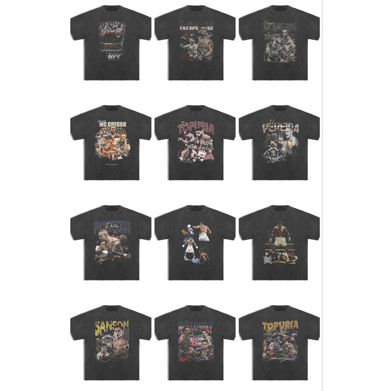 Original Ufc Mixed Martial Arts Mma Boxing Retro Ufc Stars Short-Sleeved T-Shirt High Street Washed Top American Style Original Ufc Mixed Martial Arts Mma Boxing Retro Ufc Stars Short-Sleeved T-Shirt High Street Washed Top American Style