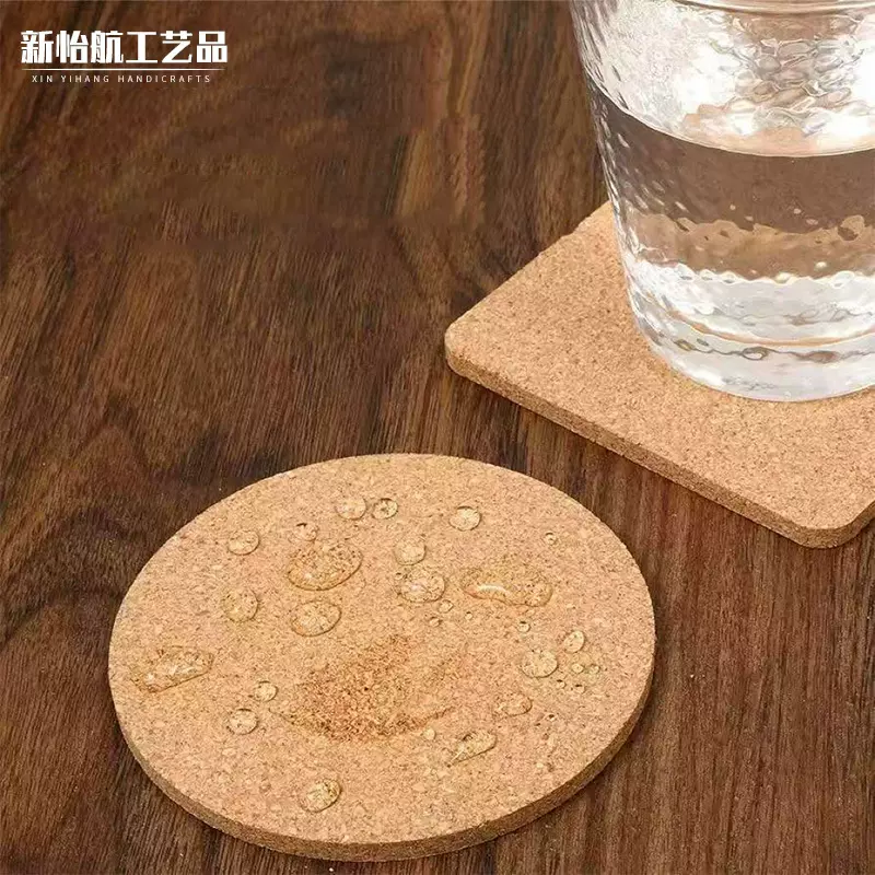 跨境热销软木杯垫 家用隔热防烫餐垫可印LOGO方形圆形吸水花瓶垫
