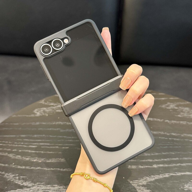 Suitable for Zflip6/7Fe Samsung Z Flip8 Magsafe Foldable Magnetic Phone Case Transparent Zflip4 Set Suitable for Zflip6/7Fe Samsung Z Flip8 Magsafe Foldable Magnetic Phone Case Transparent Zflip4 Set