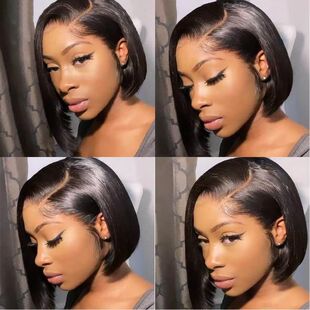 13*4 big lace glueless human hair BOB wig large in stock