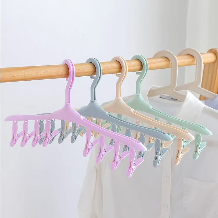 8 clip drying socks artifact rack multi-clip socks clip drying rack with clip household clothes hanging seamless clothes support