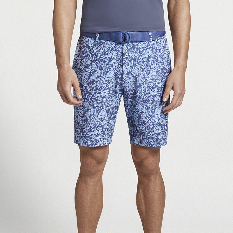 2024 new casual dye sublimation printing graphic polyester spandex short button men's golf shorts