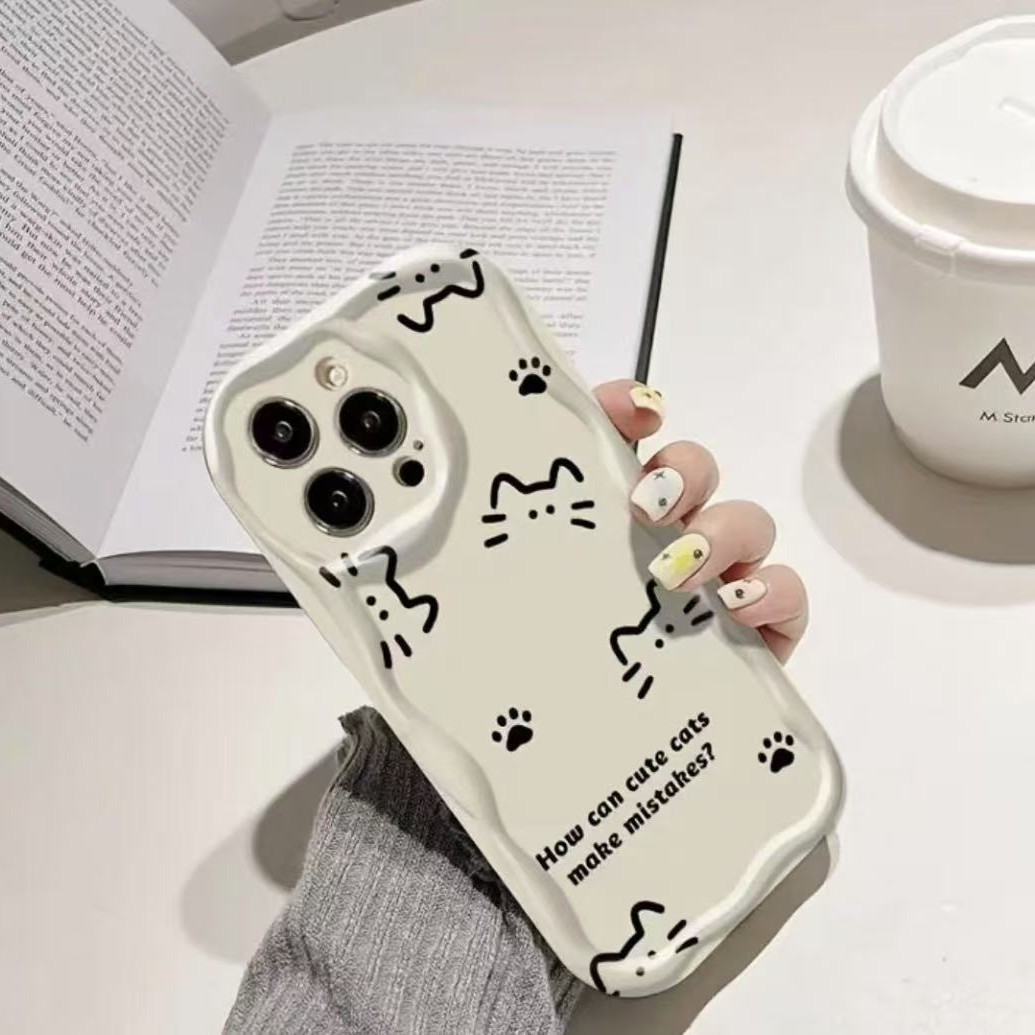 Gatito simple europeo y americano para iPhone 15promax funda para teléfono móvil Apple 16 anti-caída 14pro Japón y Corea 13/12