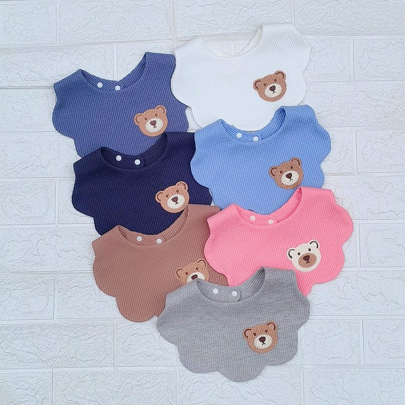 Children's bib baby bib baby supplies sweat-absorbent baby boy waffle series factory direct supply