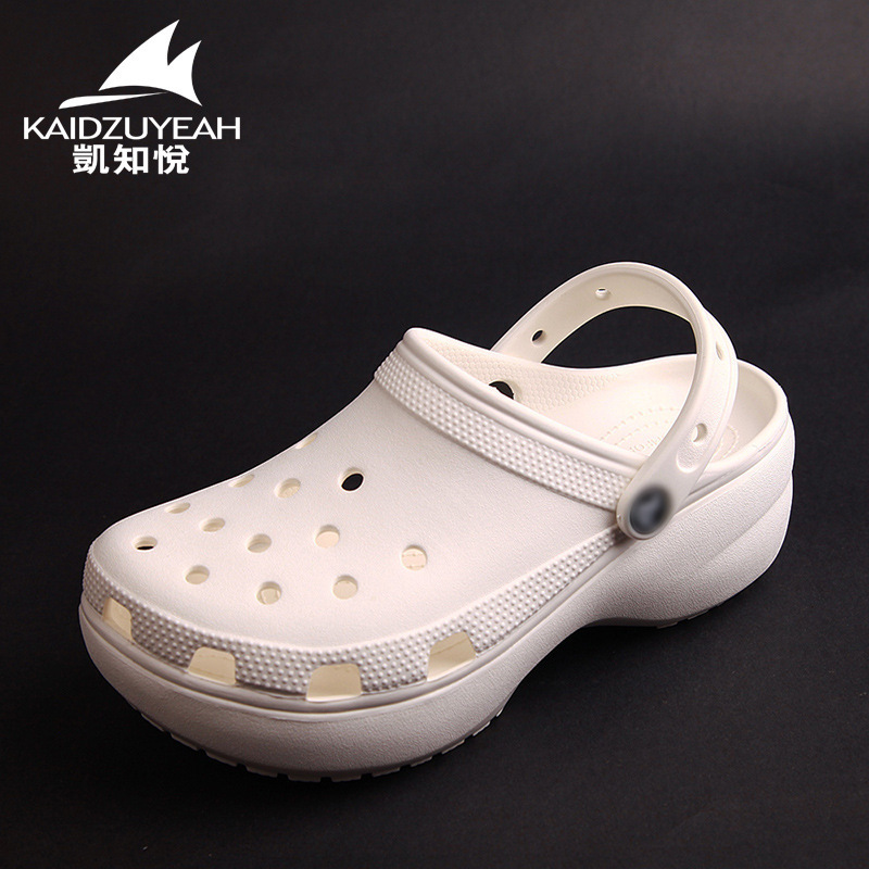 2023 New Original Single Foreign Trade Shoes Star Mid-heel Cloud Hole Shoes Women's Sandals and Slippers Heightened Casual Women's Boat Shoes