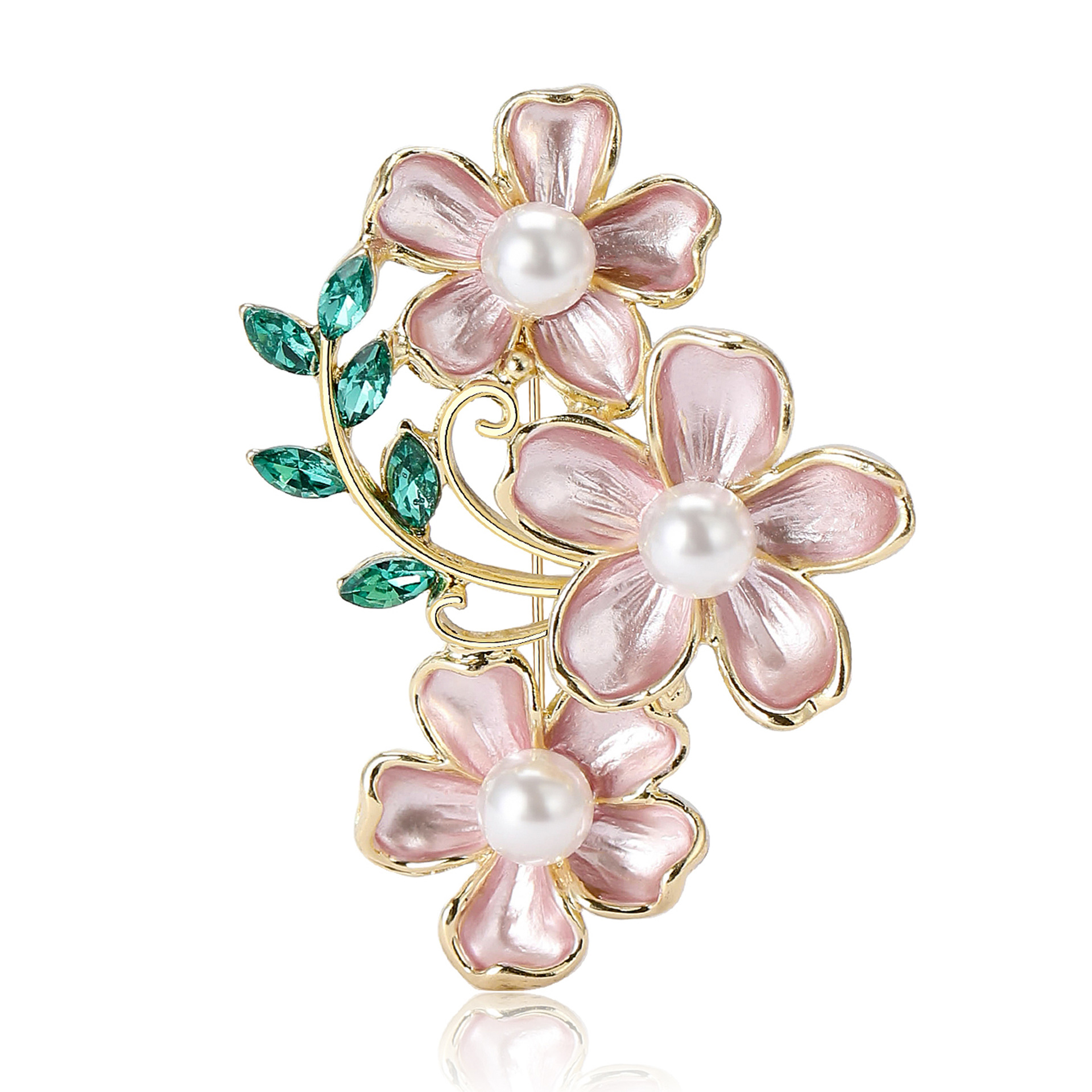 Elegant kameliabrosch för kvinnor lyxig modeaccessoar_voghion.com