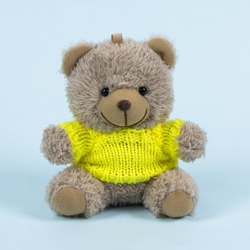 Lindo osito llavero colgante regalo creativo muñecas de peluche vestidas osito de peluche colgante de mochilas escolares para parejas