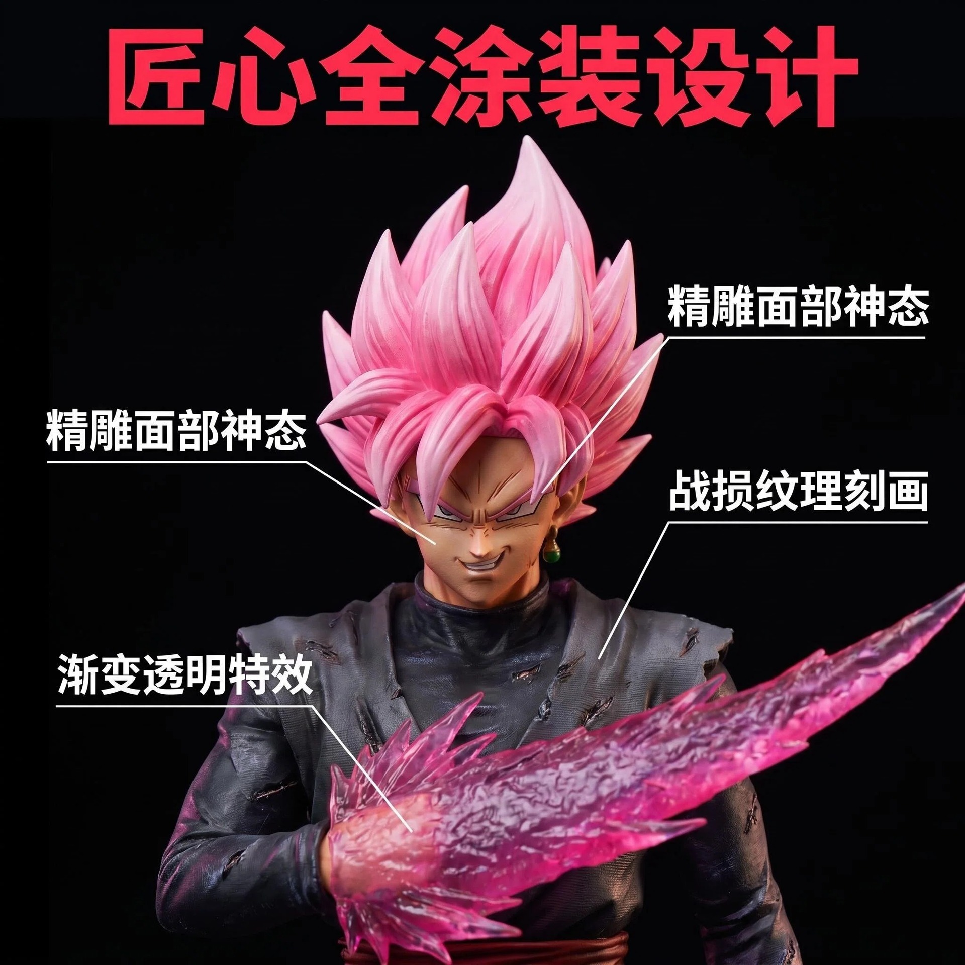 Dragon Ball Neue DU Zamasu Goku Black Statue Figur Anime Ornament Heim Desktop Deko Sammlerstück Spielzeug Fan Geburtstag Feiertagsgeschenk – Detail 3