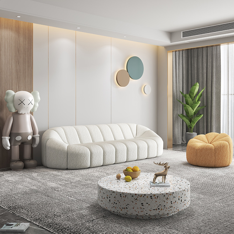 Nordic designer sofa for small studio apartment living room with Instagram influencer style, single or double/triple seat, bedroom light luxury lazy sofa