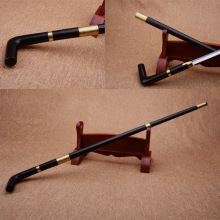 龙泉市刀剑复古摆设百炼钢锻打一体刻花黑色英雄手杖剑金属未开刃