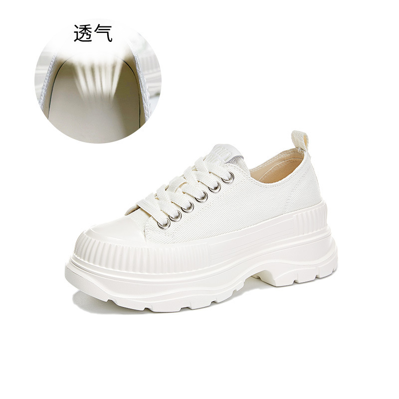 发泡底帆布鞋2025秋季新款鞋子女鞋百搭时尚厚底鞋休闲增高板鞋女|undefined