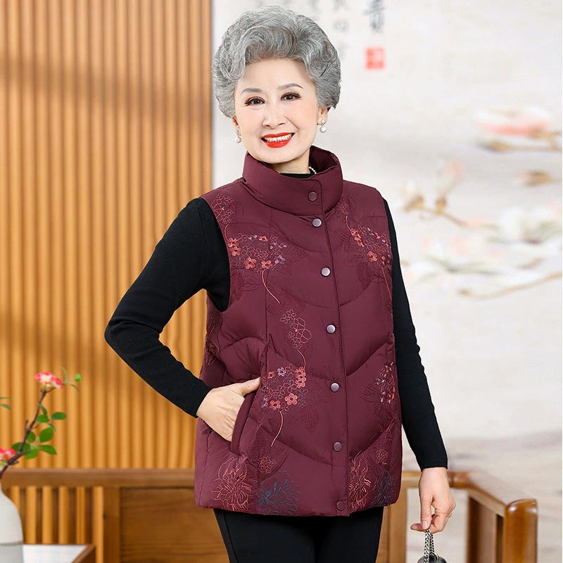 Зимний пуховик для пожилых людей Жилет для бабушки