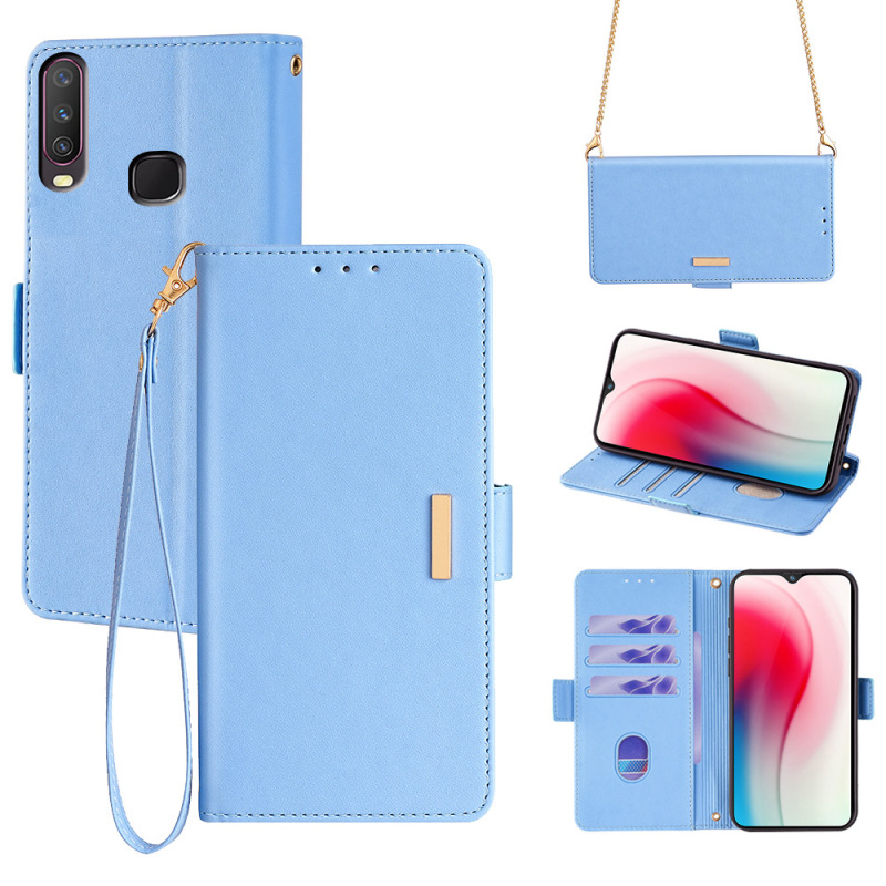 Vivo New Flip Mobile Phone Leather Case Y17s 4G Mobile Phone Case with Shoulder Strap Y27 4G Protective Case Y11 Suitable