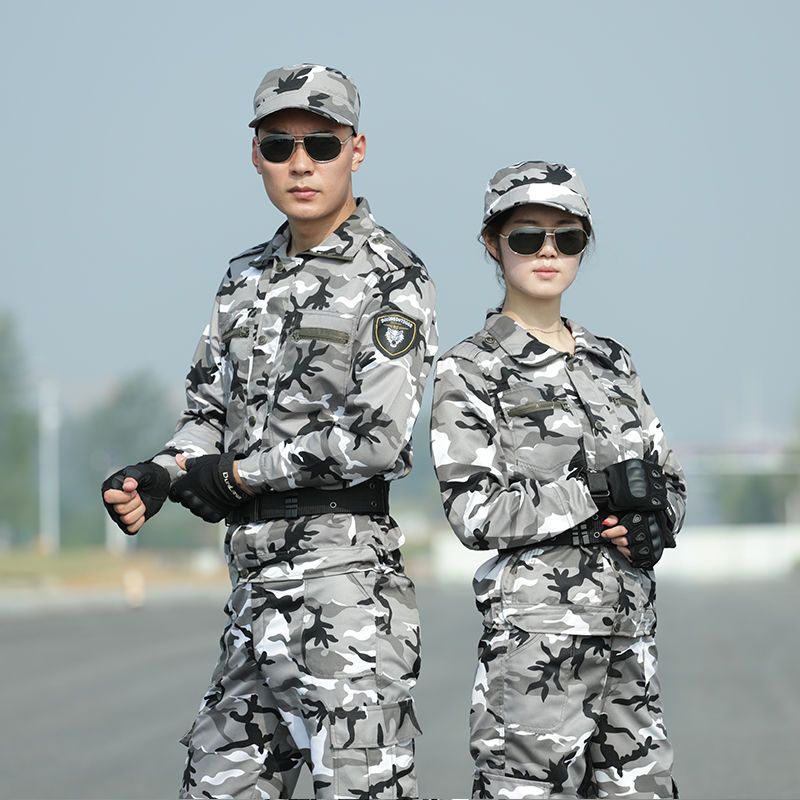 봄과 가을 눈 위장 의류 남성 세트 여성 코트 훈련 군사 훈련 의류 군사 팬 노동 보호 위장 작업복 세트 남성