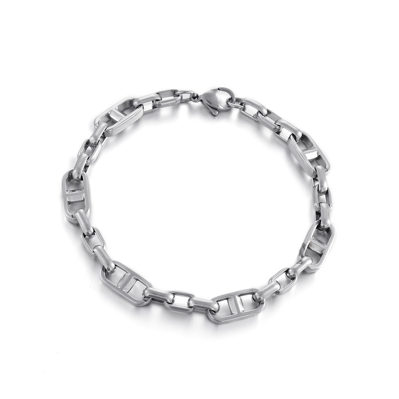 Europa y América nueva moda simple electrochapado titanio acero japonés cadena pulsera de acero inoxidable collar mujeres traje joyería