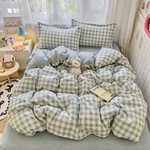 a类母婴级纯棉磨毛四件套被套床单加厚学生宿舍三件套四季被褥套