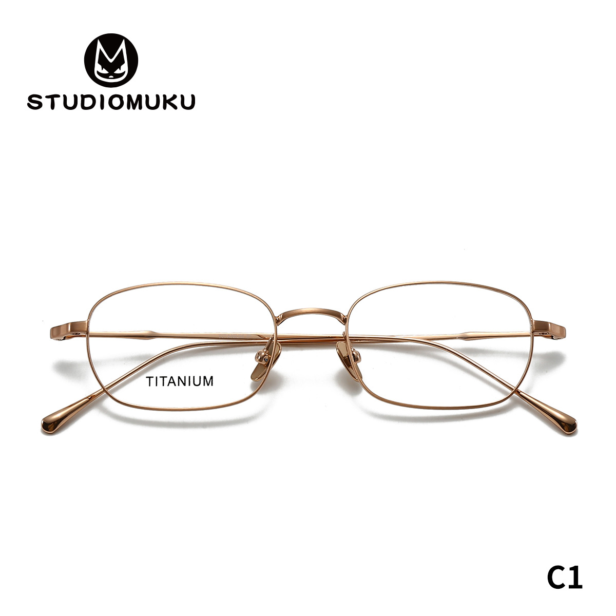 STUDIOMUKU gafas de madera cool elípticas cómodas ultraligeras marcos de gafas de titanio puro retrógrado diseño de marcos de gafas de marco pequeño