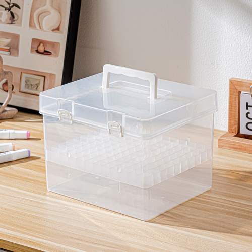 Marker base box, 48 colors and 80 colors stationery storage box, transparent box, portable marker storage box
