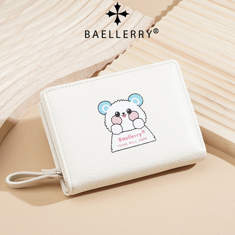 New Style Wallet for Women, Short Style, Korean Style, Cute Bear Print, Multifunctional Wallet, Fashionable Portable Zipper Coin Purse New Style Wallet for Women, Short Style, Korean Style, Cute Bear Print, Multifunctional Wallet, Fashionable Portable Zipper Coin Purse