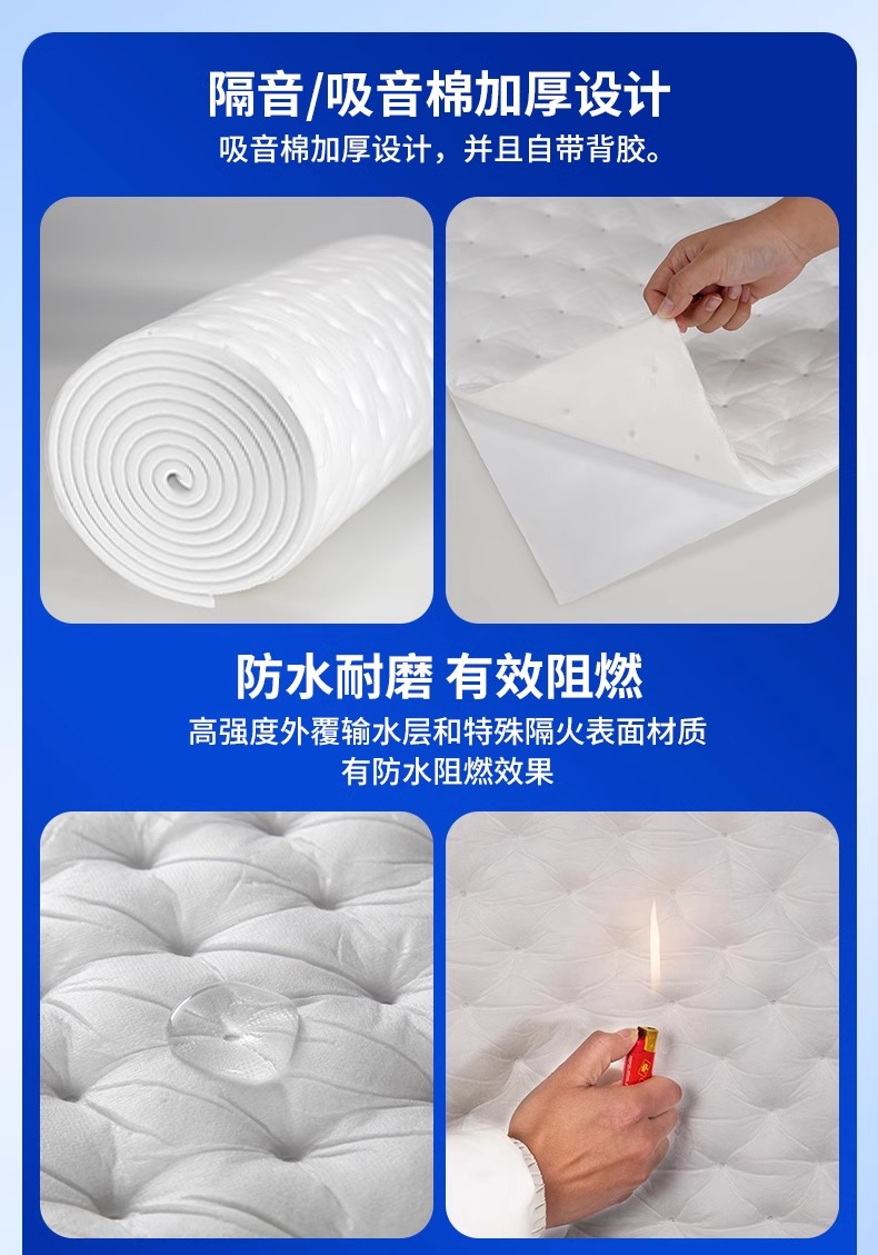 Car Soundproofing and Shock-Absorbing Board Cotton Self-Adhesive Soundproofing Material Sound-Absorbing Cotton Four-Door Car Door Sticker Plastic Backup