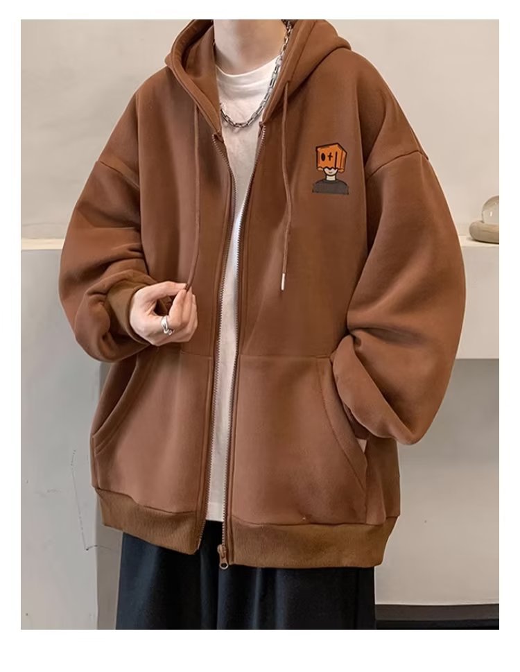 1 Cardigan Felpa Inverno 2023 Nuova Giacca Primaverile Uomo Felpa con Cappuccio in Pile Cappotto Autunnale_voghion.com
