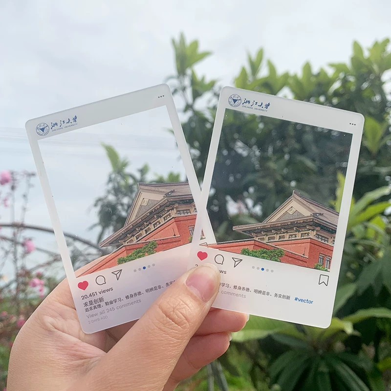 Custom transparent acrylic PVC photo cards, UV polaroid ins templates, self-printed fully transparent group photo cards customization