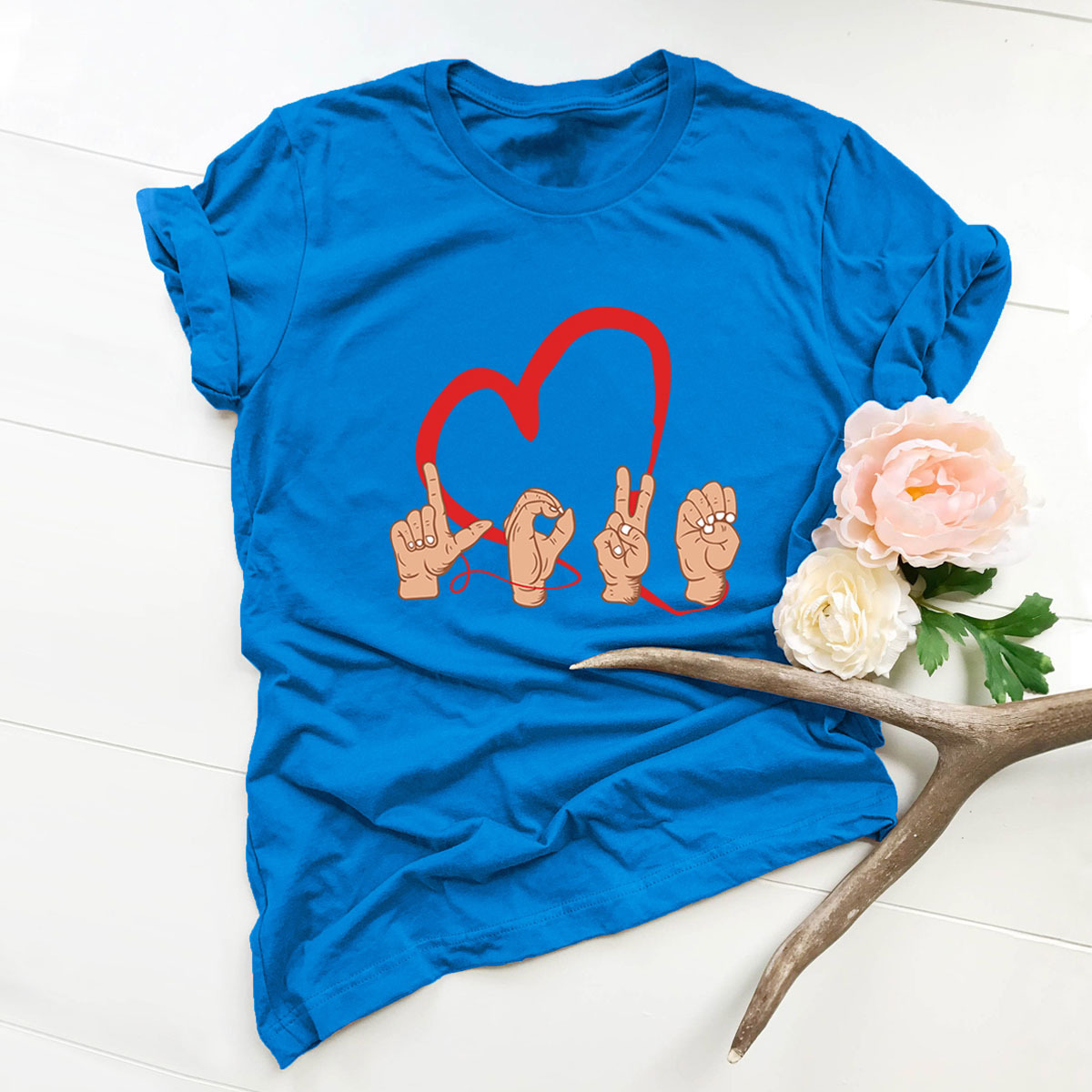 Camiseta con estampado de corazón de San Valentín NSSN27616