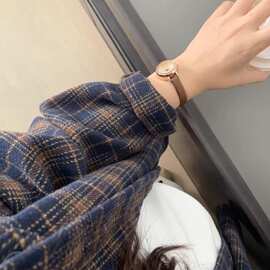 2026新款磨毛格子衬衫女上衣宽松复古外套薄款秋秋内搭外穿衬衣潮