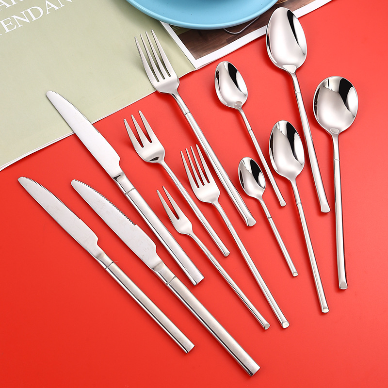 Cross-border 304 Western-style Tableware Steak Knife and Fork Stainless Steel Knife and Spoon German Knight Series Tableware Gift Set