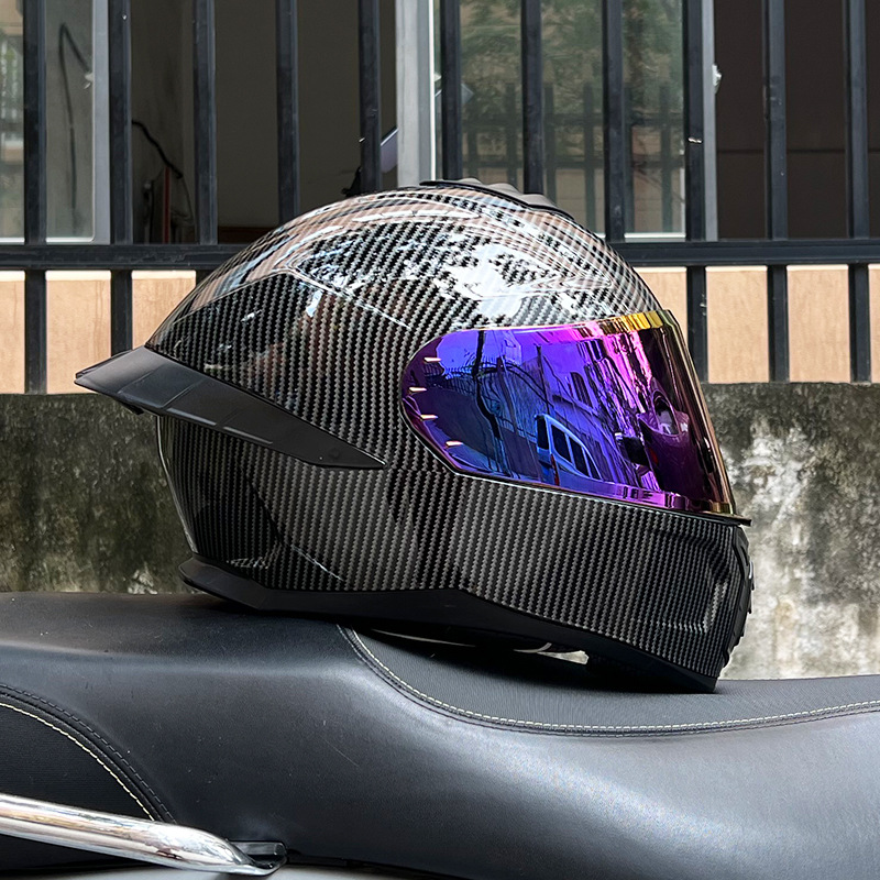 Casco de Motocicleta Certificado ORZ3c para Hombre y Mujer, Casco Integral de Doble Lente, Alerón Trasero Personalizado de Verano, Estilo Semi-Integral con Bluetooth