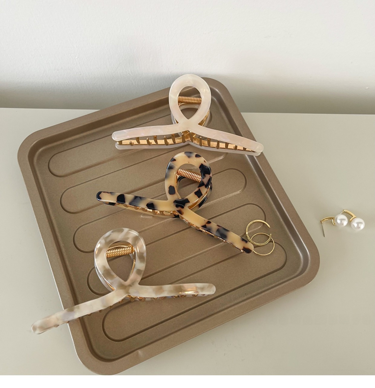 Stor hårklämma för damer elegant acetat grip sommarstil_voghion.com