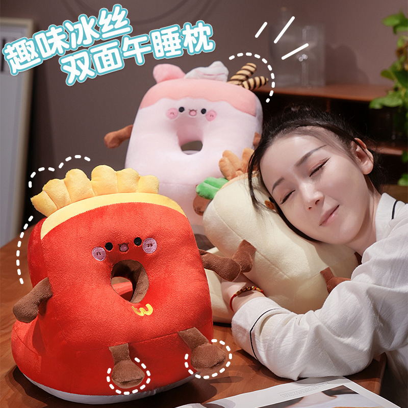 Almohada para Dormir de Moflete de Doble Cara de Felpa para Oficina