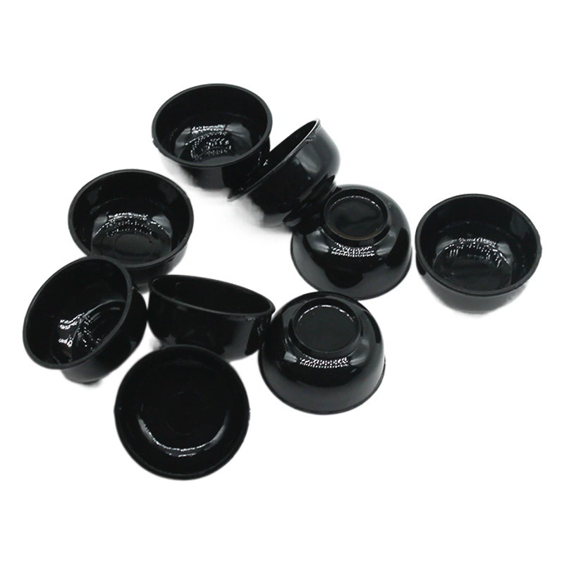 3 см имитация кукольного домика маленькая черная миска PS гладкая печать мини-контейнер для игр с едой детские развивающие игрушечные аксессуары