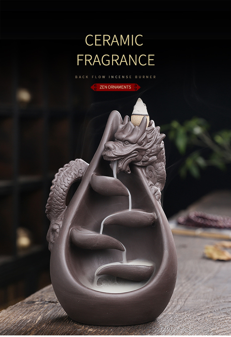 Upgrade your home decor with our Creative Dragon Backflow Incense Burner! Featuring a unique design, it not only adds a touch of elegance to any room but also creates a relaxing and soothing atmosphere with its backflow incense effect. Perfect for those looking for a calming and stylish addition to their space.