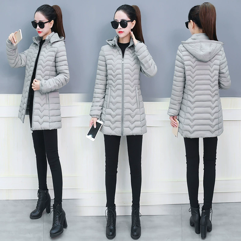 Long winter down jacket with down for mother, plus size, increased thickness, mid-length, for middle age