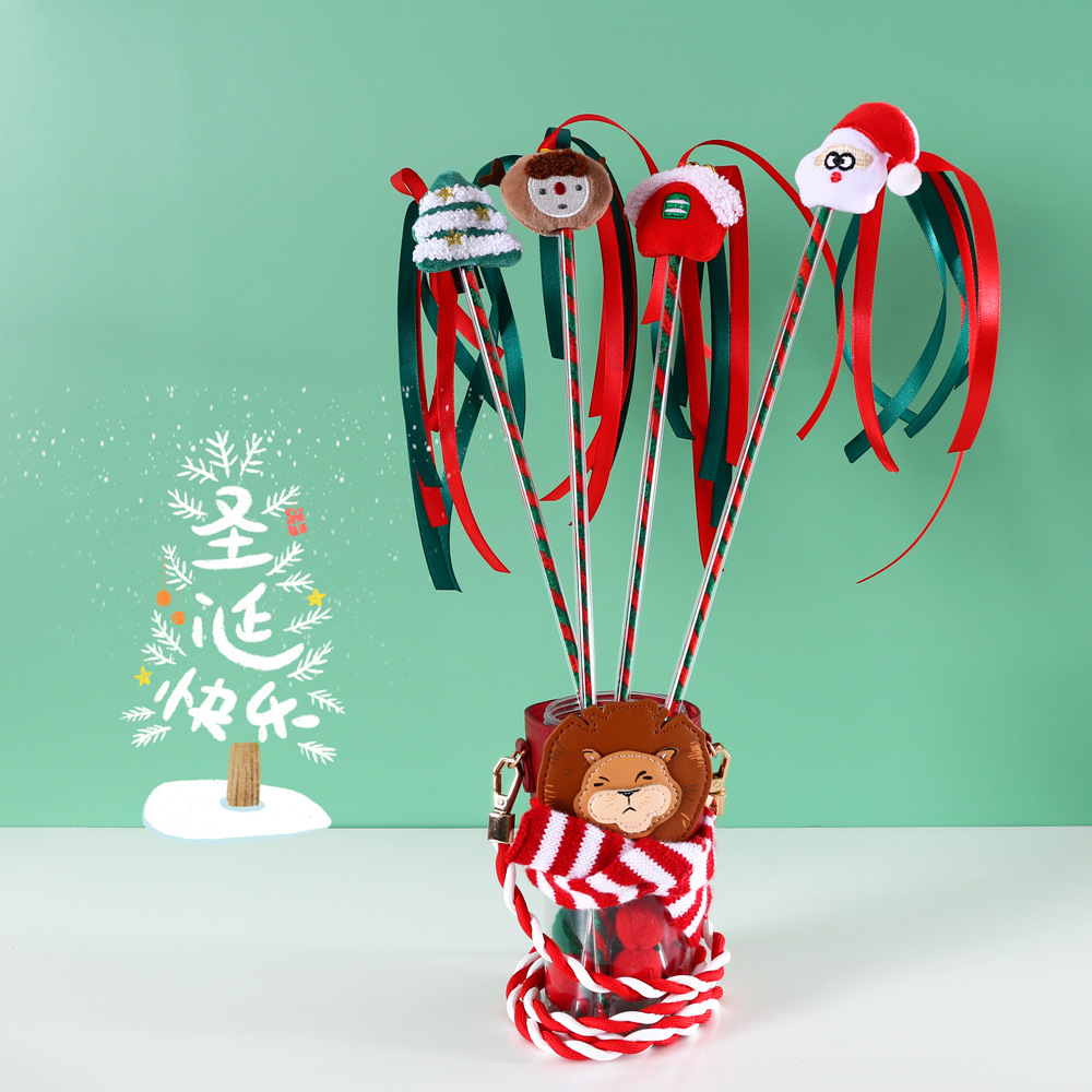 Juguete para mascotas Navidad árbol sonido campana divertido gato palo gato de dibujos animados felpa juguete interactivo ELK ancianos habitación