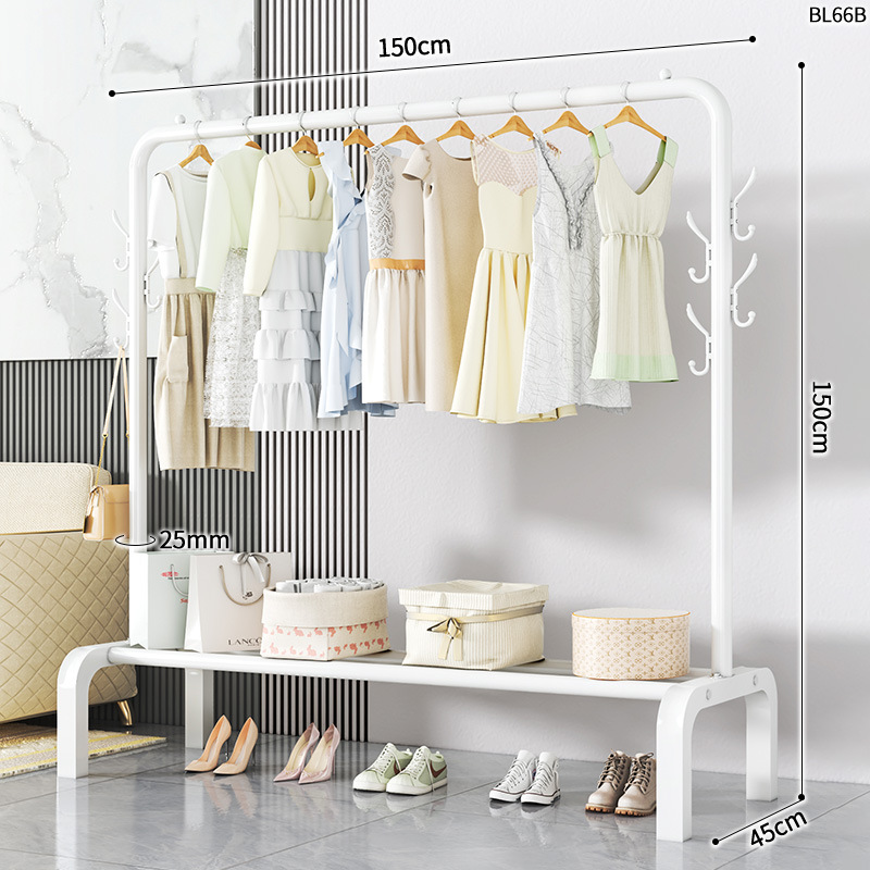 BL66B-25 원형 옷걸이 단극 6 후크 150 흰색