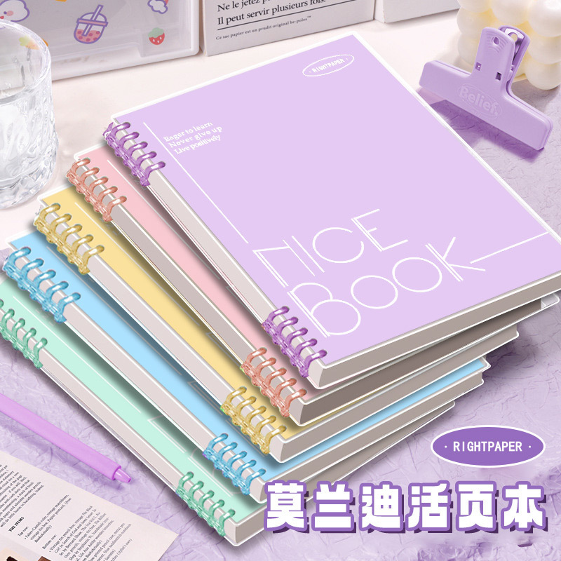 B5 Handless Loose-leaf Removable Notebook Simple Coil Thickened a4 Horizontal Line Postgraduate Entrance Examination Loose-leaf a5 Notepad