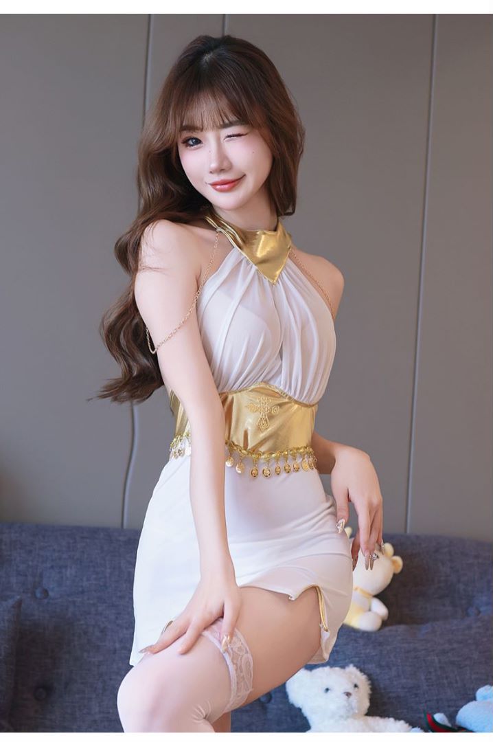 Western Cowgirl Cosplay Set with Maid Uniform Dress and White Stockings — detail image 11