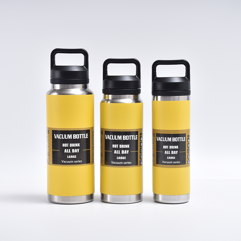 Taza termo de acero inoxidable 304 transfronteriza para deportes al aire libre olla espacial de montañismo al vacío de doble capa portátil de gran capacidad