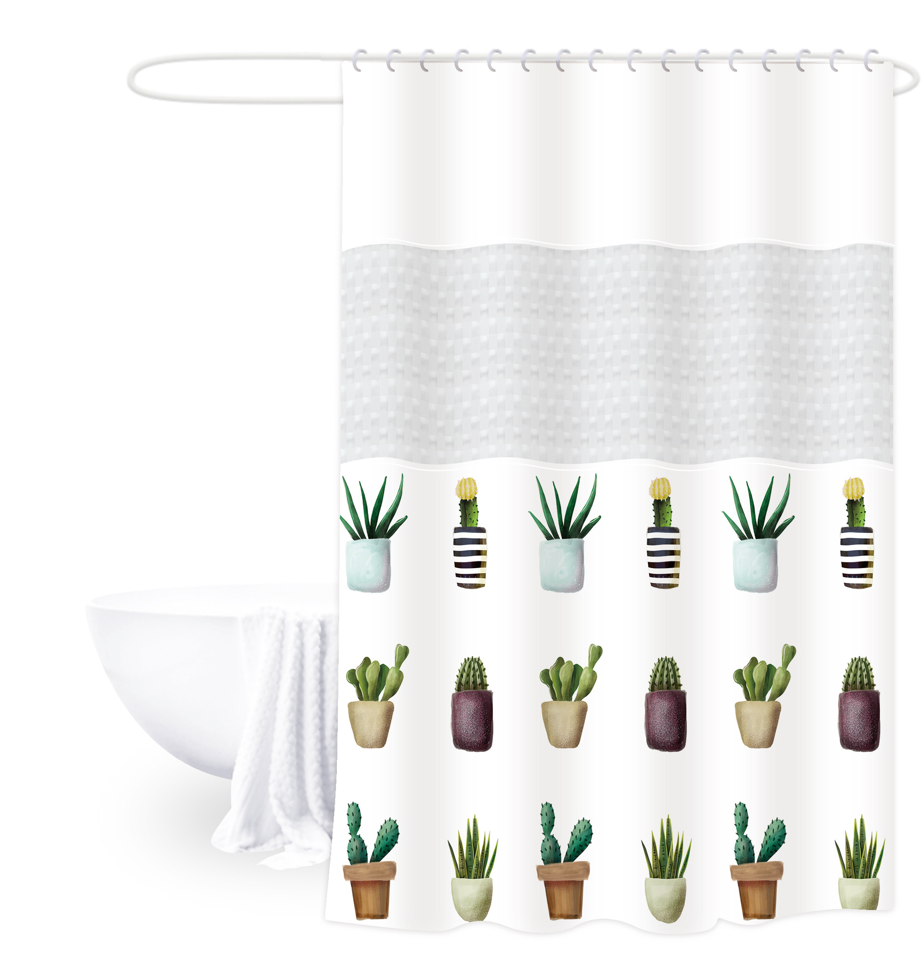 180*200 impresión engrosada de empalme cortina de ducha cortina de baño peva semi-transparente baño impermeable baño partición cortina de ducha