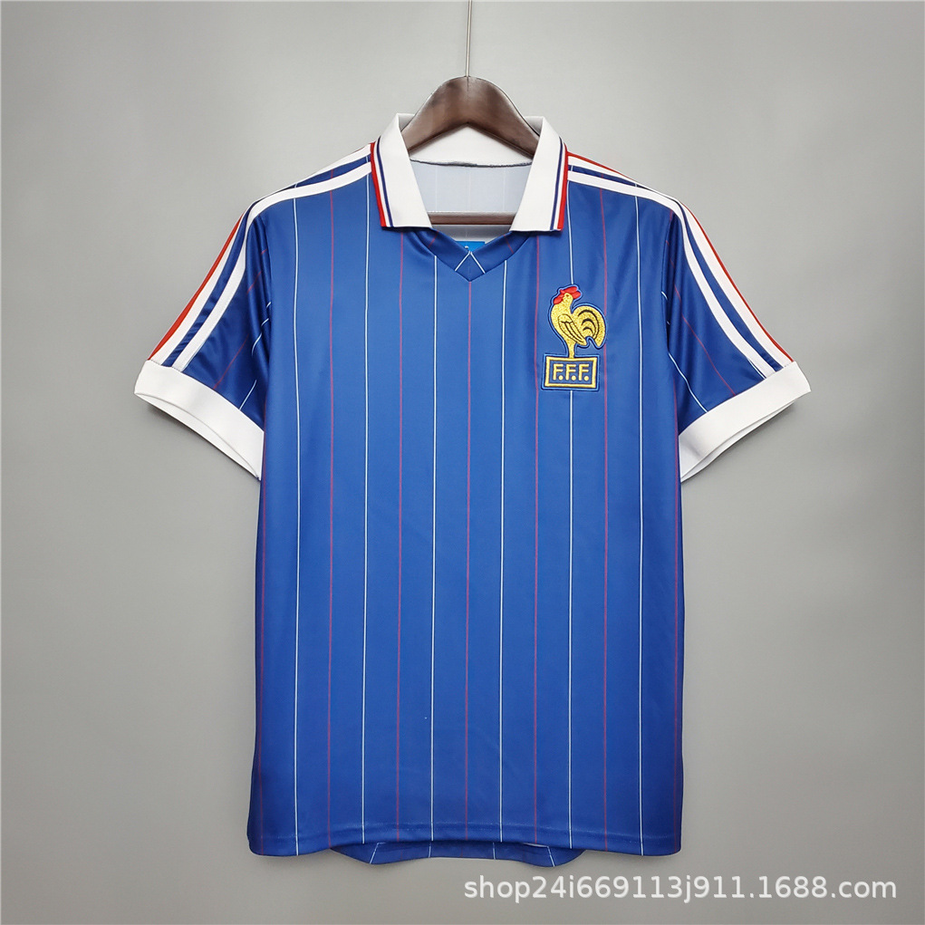 Camiseta de fútbol tailandesa retro Selección nacional Brasil Francia Argentina Portugal Camiseta de manga corta al por mayor Número de impresión