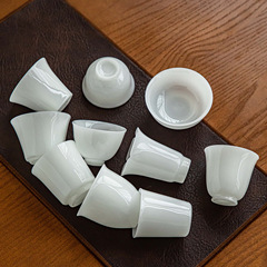翡翠茶カップ、氷翡翠磁器三才蓋ボウル、羊脂翡翠ティーカップ、ティーサーバー、ハイアイスカンフーティーセット、ティーカップ
