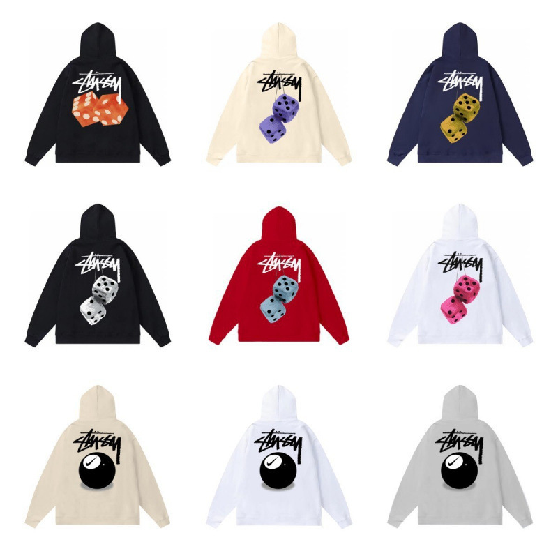 2026 Cross-Border Autumn and Winter Stu Hooded Sweatshirt with Letter Dice Black Eight 2026 Couple's Shirt for Boyfriend 2026 Cross-Border Autumn and Winter Stu Hooded Sweatshirt with Letter Dice Black Eight 2026 Couple's Shirt for Boyfriend