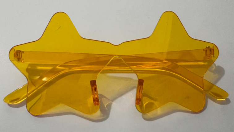 Nueva personalidad de color caramelo sin marco gafas de sol de estrellas fiesta extraña gafas de sol de pentagrama image 17