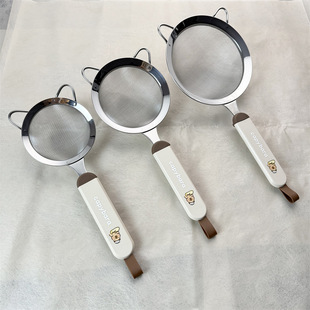Kitchen Supplies Manual Baking Flour Sieve Household Sieve Stainless Steel Filter Sieve Filter Wholesale Colander Mesh Leakage